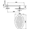 CISAL Shower Верхний душ 340x220 мм с настенным держателем L290 мм, цвет: хром
