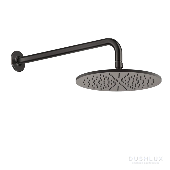 Фото GESSI Inciso Душевая головка настенная, шарнирная на 1/2”, Ø300мм, цвет: brushed black metal pvd