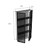 Falper Butler Шкаф подвесной, 20х80х150см., с 2 дверцами, 3 полочки, цвет: rovere