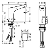 Hansgrohe Focus Эл. смеситель для раковины, на 1 отв., излив 127мм, h139мм, регул.ттемпературы, питание от батареек, цвет: хром