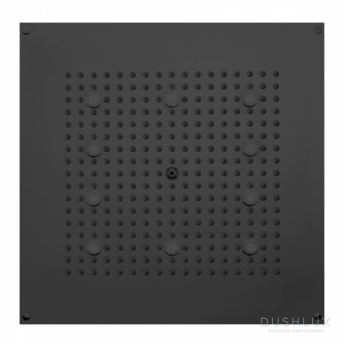 Фото BOSSINI DREAM-CUBE Верхний душ 470 x 470 мм, с 10 LED (белый), блок питания/управления, цвет: черный матовый