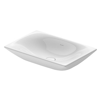 Duravit Viu Раковина 60х41.5х10 см, без отв., накладная, без перелива, с креплением, выпуск с керамической крышкой, цвет: белый