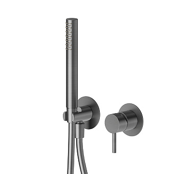 Newform X-Steel 316 Смеситель для душа, встраиваемый, с ручным душем и шлангом 150см., цвет: PVD Brushed gun metal