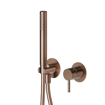 Newform X-Steel 316 Смеситель для душа, встраиваемый, с ручным душем и шлангом 150см., цвет: PVD Brushed copper bronze