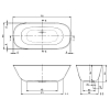 Villeroy&Boch Theano Ванна 175х80х50.6см., отдельностоящая, Quaryl®, цвет: альпийский белый