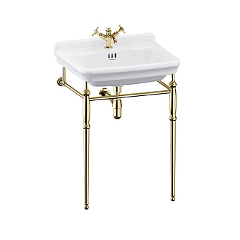 Burlington Guild Раковина подвесная 62x51см, с 1 отв., с подстольем gold, цвет: белый