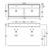 Simas Agile Раковина 121x46 см, 2 отв., цвет: белый