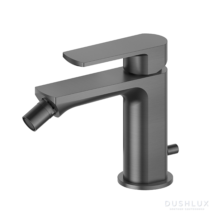 Фото Newform Haka Смеситель для биде, 1 отв., с донным клапаном, цвет: PVD brushed gun metal