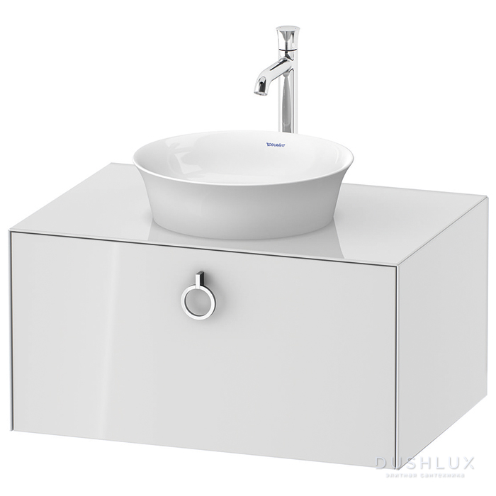 Фото Duravit White Tulip Тумбочка подвесная 80x55x40.8 см, раковина, 2 ящика с ручкой, цвет: белый высокоглянцевый