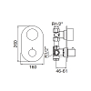 Maier Bespoke Смеситель для душа, встраиваемый, термостатический, на 2 выхода, цвет: хром/Amethyst