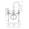 Hansgrohe Vernis Shape Смеситель для раковины, на 3 отв, с донным клапаном, излив 166мм, h151мм, цвет: хром