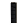 Duravit XViu Шкаф подвесной 50x36xh177cм, стеклянная дверь, 4 полки, цвет: Flannel Grey High Gloss/черный матовый