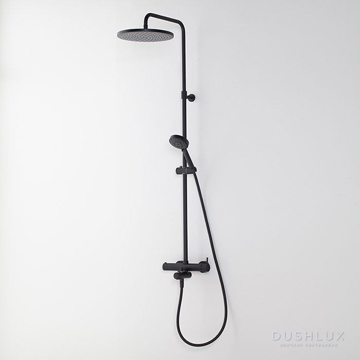 Noken Tec Round Душевой комплект: смеситель термостатический, стойка с ...