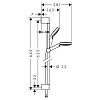 Hansgrohe Crometta Vario Unica Душевой набор: штанга 650mm, ручной душ 110, 1jet (Rain), EcoSmart Green, шланг, цвет: белый/хром