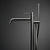 Newform X-Steel 316 Смеситель для ванны, напольный, с ручным душем и шлангом, цвет: нержавеющая сталь