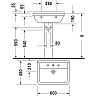 Duravit Starck 3 Раковина 60x45см., подвесная, 1 отв., с переливом, цвет: белый