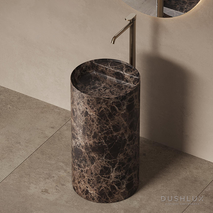 Фото Dea Design Marble Firenze Раковина 45x45x85см., напольная, без отв., мрамор, цвет: Dark Emperador