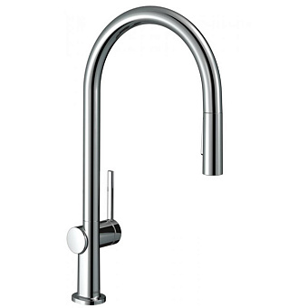 Hansgrohe Talis M54 Смеситель для кухни, на 1 отв, однорычажный, поворотный излив 223мм с вытяжным душем, 2jet, h210мм, sBox, цвет: хром