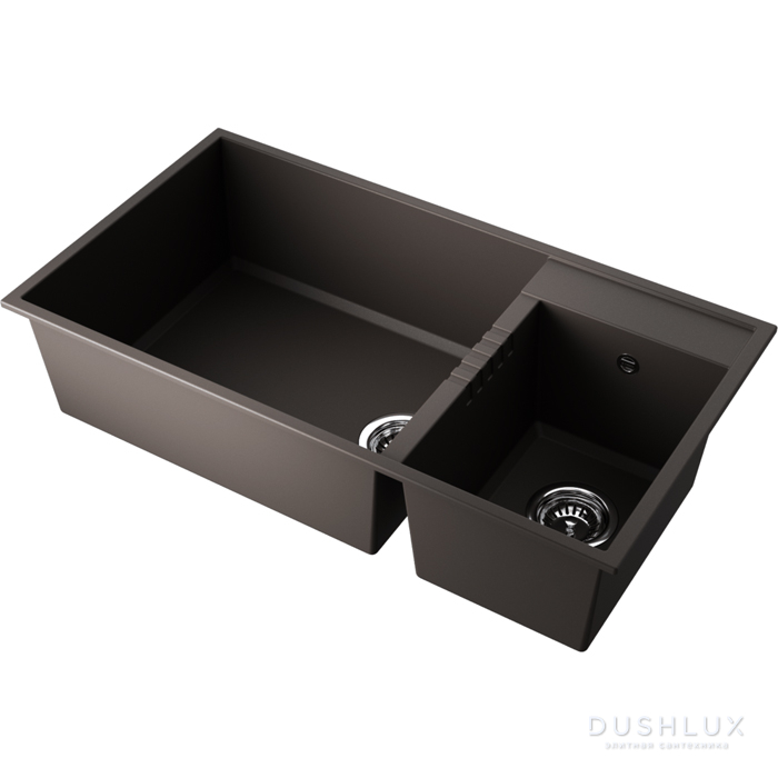 Фото Omoikiri Tedori 85-2-U Кухонная мойка 85x21,5x46,5см.,встраиваемая, цвет: espresso