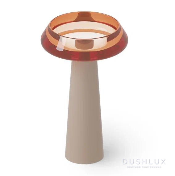 Фото Dea Design Pedestal Basin Раковина 54.5x54.5x90см., напольная, без отв., Glasstech, прозрачная смола, цвет: Brown Copper R9