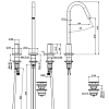 Carlo Frattini So Смеситель для раковины, высота 319 мм, на 3 отверстия, поворотный излив Ø 18мм, донный клапан click-clack, цвет: хром