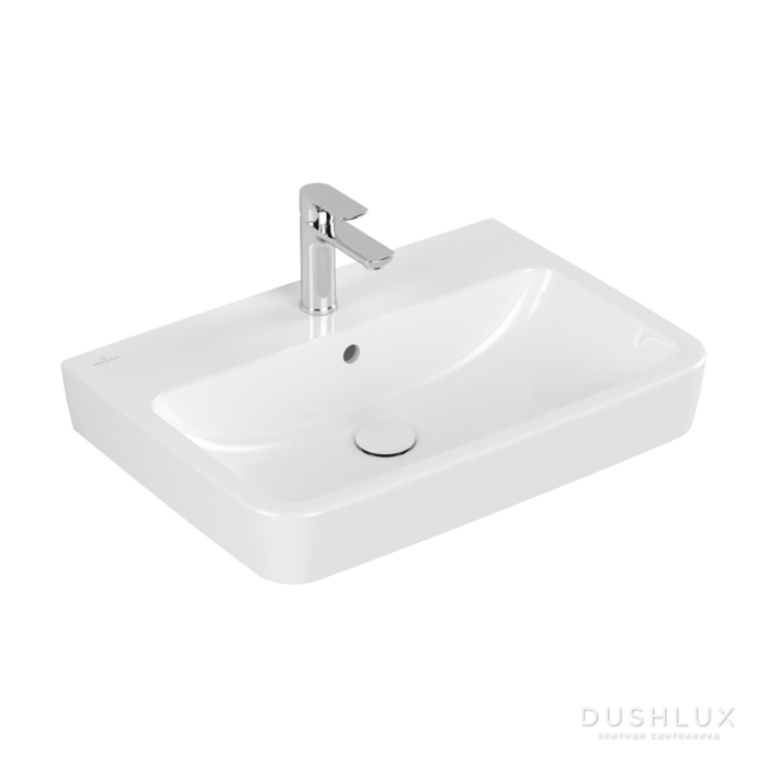 Фото Villeroy&Boch O.novo раковина 65x46x17.5см., 1 отв., подвесная, с переливом, цвет: альпийский белый
