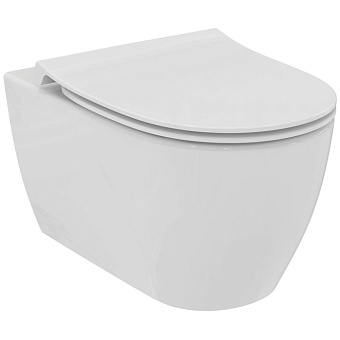 Ideal Standard I.life O Унитаз подвесной 35x53см, безободковый, смыв HydroTwist, крепление EasyFix+, цвет: белый