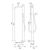 CEA Design GIOTTO Смеситель для раковины 87см., напольный, с ручным душем, цвет: нержавеющая сталь/белый