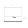 EMCO Evo Зеркальный шкаф 120x70см., с подсветкой, навесной, 2 двери, 2 полки, розетка, цвет: алюминий