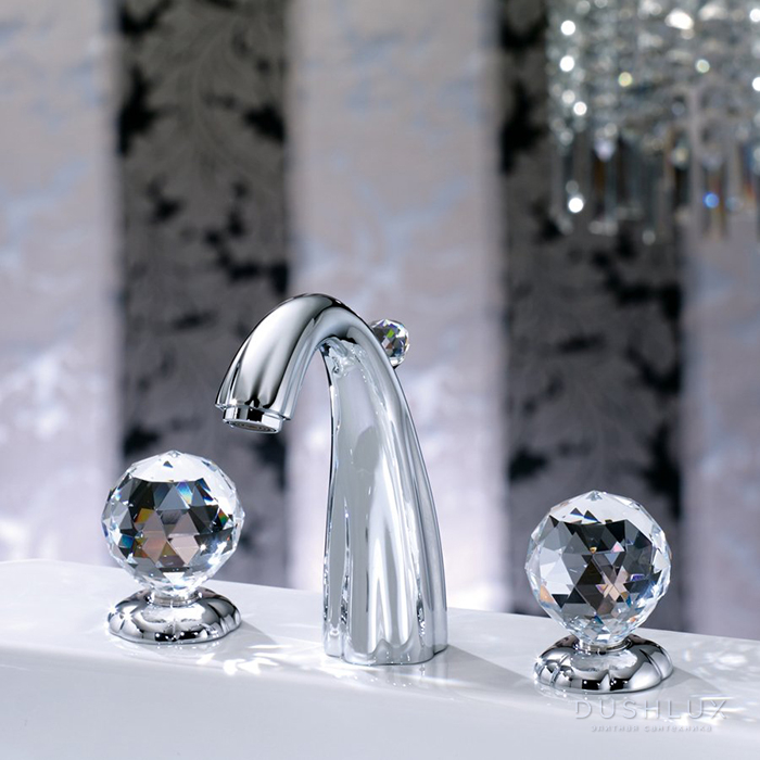 Фото Jorger Florale Crystal Смеситель для раковины, цвет: хром/crystal