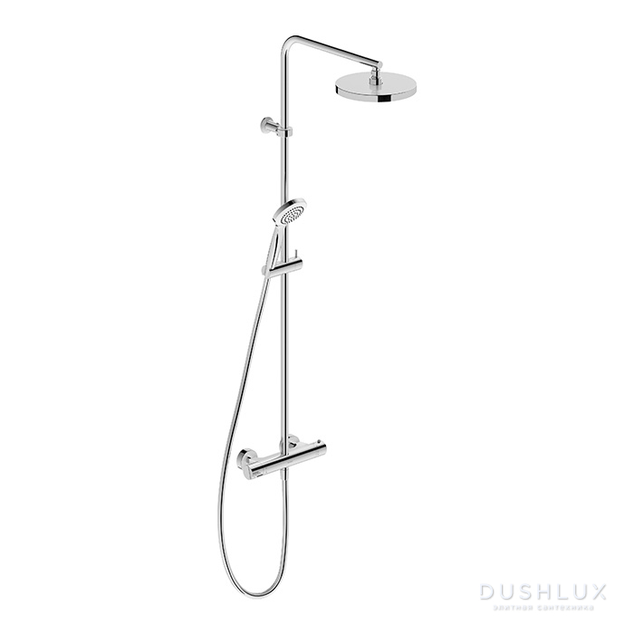 Фото Duravit B.2 Душевая система с термостатическим смесителем, верхним душем, штангой и лейкой, цвет: хром