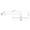 Bossini Cosmo Верхний душ Ø28см., с кронштейном 40см., настенный, цвет: Brushed nickel