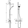 Hansgrohe Croma Select E Душевая система  SemiPipe Multi:  ручной душ 3jet, термостат для душа, штанга для душа, держатель для душа, цвет: белый/хром