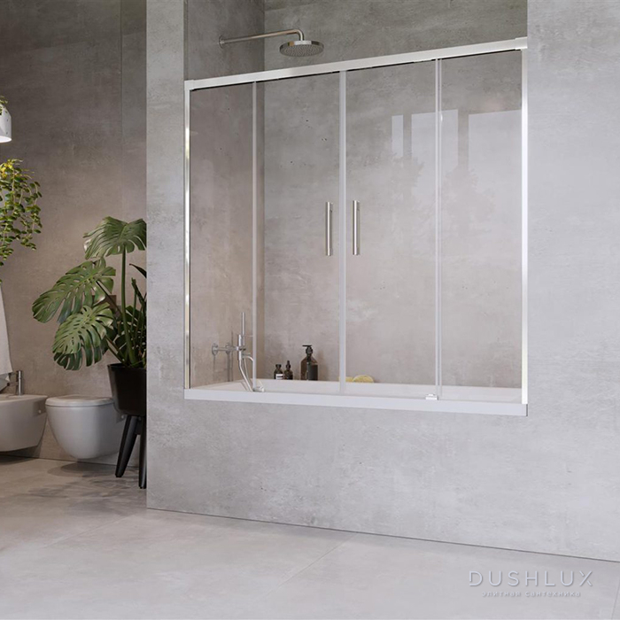 Фото Radaway Idea PN DWD Штора на ванну 180x150 см, отделка: хром/стекло прозрачно