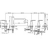 CISAL Cherie Смеситель на борт ванны на 5 отверстий, излив 210 мм, цвет хром/черный матовый