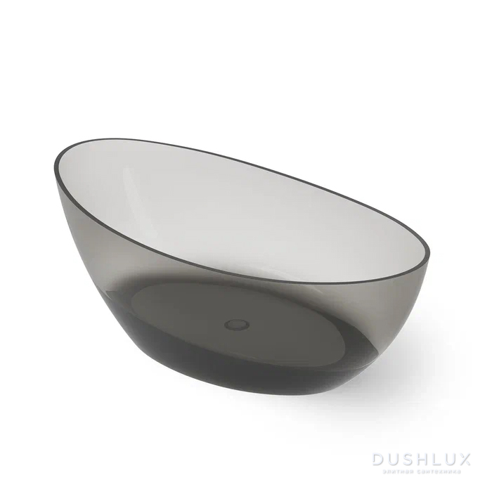 Фото Dea Design Elegant Ванна 180x90x62см., отдельностоящая, Glasstech, прозрачная смола, цвет: Smoky Black R4