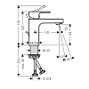 Hansgrohe Vernis Shape Смеситель для раковины 100 CoolStart, на 1 отв, с донным клапаном, излив 110мм, h95мм, цвет: матовый черный