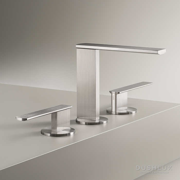 Фото CEA Design AYLA Смеситель для раковины, 3 отв., цвет: нержавеющая сталь