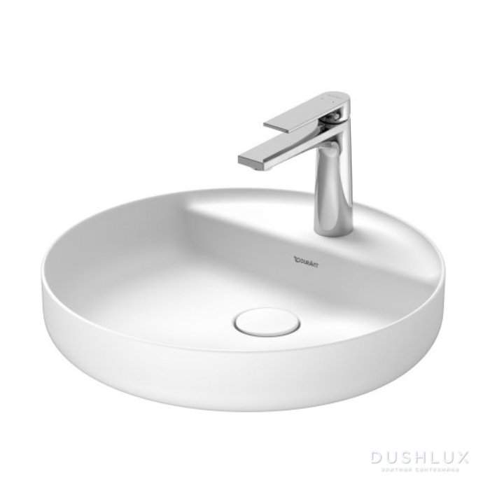 Фото Duravit Vitrium Раковина 46см., накладная, 1 отв., круглая, без перелива, цвет: белый матовый