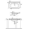 Kerasan Waldorf Раковина 120x55 см, 3 отв., керамическая, цвет: черный/хром