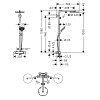 Hansgrohe Croma Select S Душевая система Showerpipe: верх.душ 240 1jet (PowderRain), ручн.душ, шланг, термостат для душа, цвет: хром
