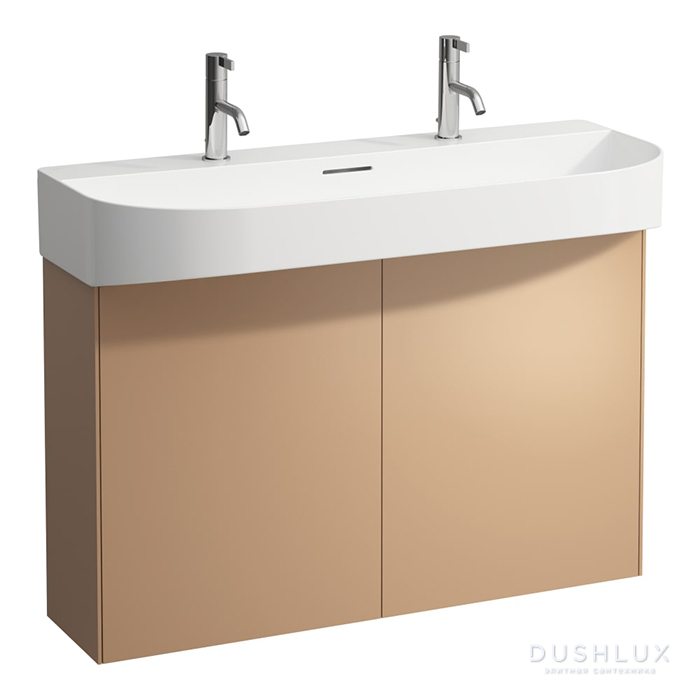Фото Laufen Sonar Комплект мебели 97.5x24x60см., с раковиной, подвесной, 1 отв., 2 дверцы, цвет: медь