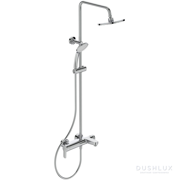 Фото Ideal Standard IdealRain Cerafine O Душевая система с настенным смесителем, верхним душем Ø20см., держателем, лейкой для душа и шлангом 175см., цвет: хром