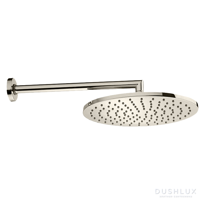 Фото Bossini Cosmo Верхний душ Ø28см., с кронштейном 40см., настенный, цвет: Brushed nickel