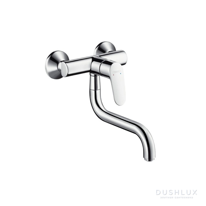 Фото Hansgrohe Focus Смеситель для кухни, настенный, поворотный излив 261мм, 1jet, цвет: хром