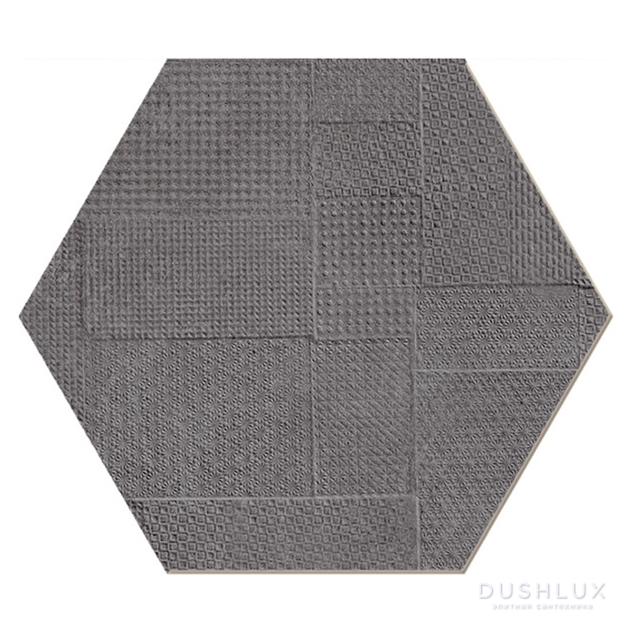 Фото Emilceramica Sixty Керамогранит 21x18.2x0.95см, универсальный, глазурованный, цвет: Esagona Timbro Antracite Silktech