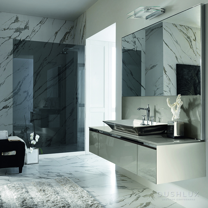 Фото VITAGE milldue edition FOUR SEASONS Комплект мебели подвесной, с тумбой под раковину, раковиной NIZZA88, зеркалом BELFAST, 180 см, цвет: Agata