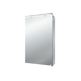 EMCO Flat Зеркальный шкаф 50x72.8см., LED-подсветка, 1 дверь, 2 полки, розетка, без нижней подсветки