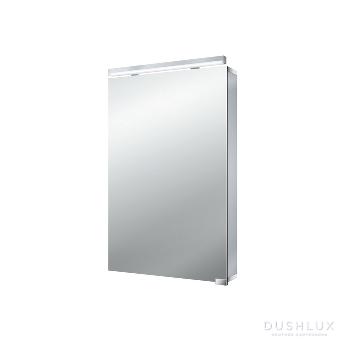 Фото EMCO Flat Зеркальный шкаф 50x72.8см., LED-подсветка, 1 дверь, 2 полки, розетка, без нижней подсветки