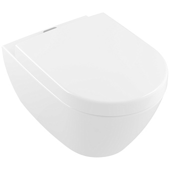 Villeroy&Boch Subway 2.0, Унитаз подвесной, с открытым смывным краем Compact, DirectFlush, ViFresh, горизонтальный выпуск, не подходит для установки со смывными кранами, 37x56см, цвет: белый